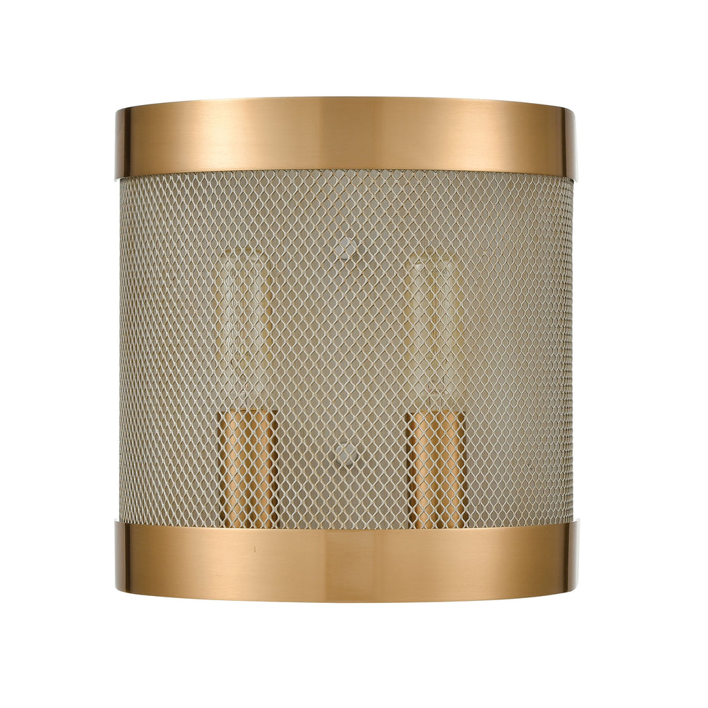 Line in the Sand 2-Light Wall Sconce in Satin Brass and Antique Silver