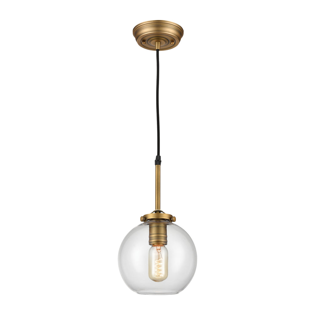 Mountain Creek 1-Light Mini Pendant in Aged Brass