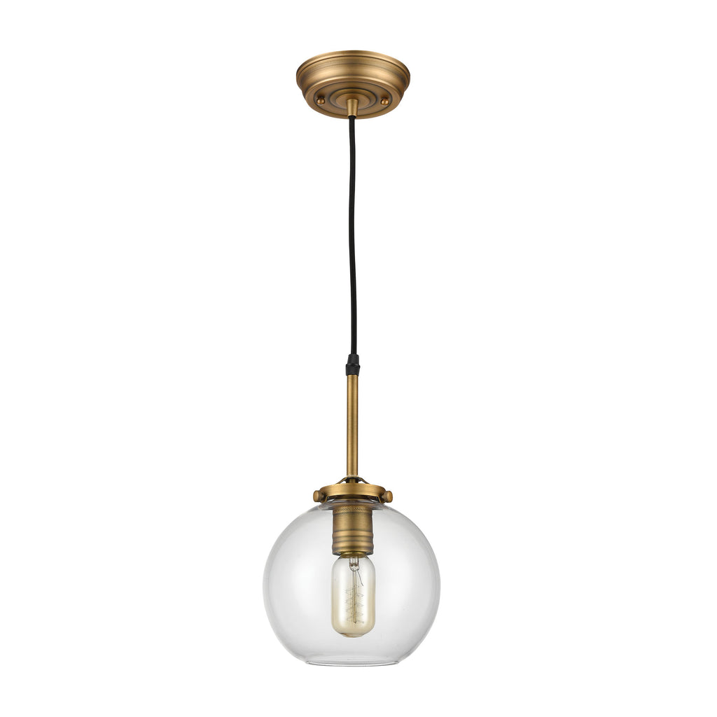 Mountain Creek 1-Light Mini Pendant in Aged Brass