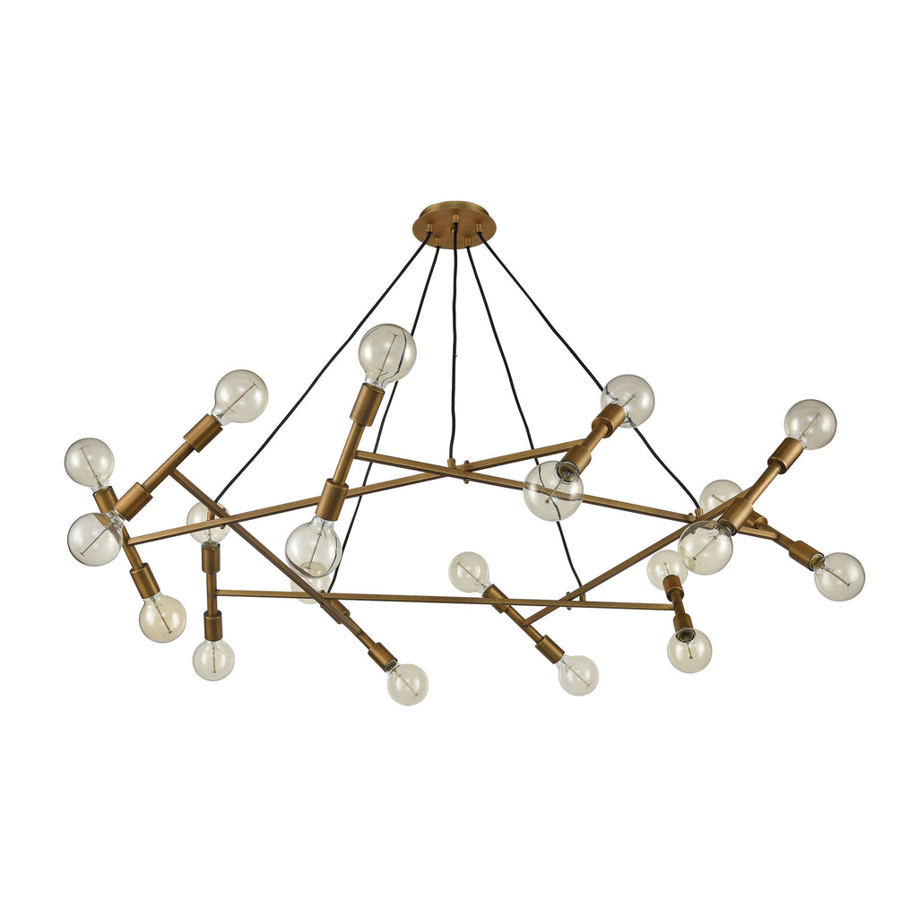 Guesting 54'' Wide 20-Light Chandelier - Antique Brass