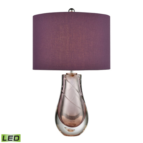Dusty Rose 22'' High 1-Light Table Lamp - Purple - Includes LED Bulb