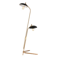 Scarab 66'' High 2-Light Floor Lamp - Satin Brass