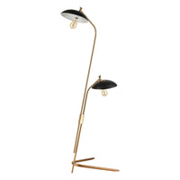Scarab 66'' High 2-Light Floor Lamp - Satin Brass