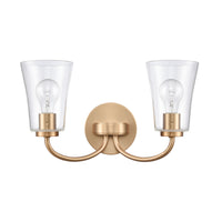 Emily 17'' Wide 2-Light Vanity Light - Brushed Gold