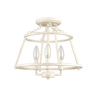 Joanie 13'' Wide 3-Light Semi Flush Mount - Antique White