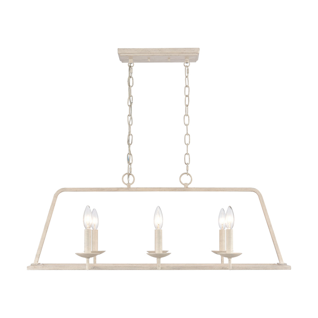 Joanie 34'' Wide 6-Light Linear Chandelier - Antique White