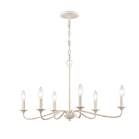 Quinn 30'' Wide 6-Light Chandelier - Antique White