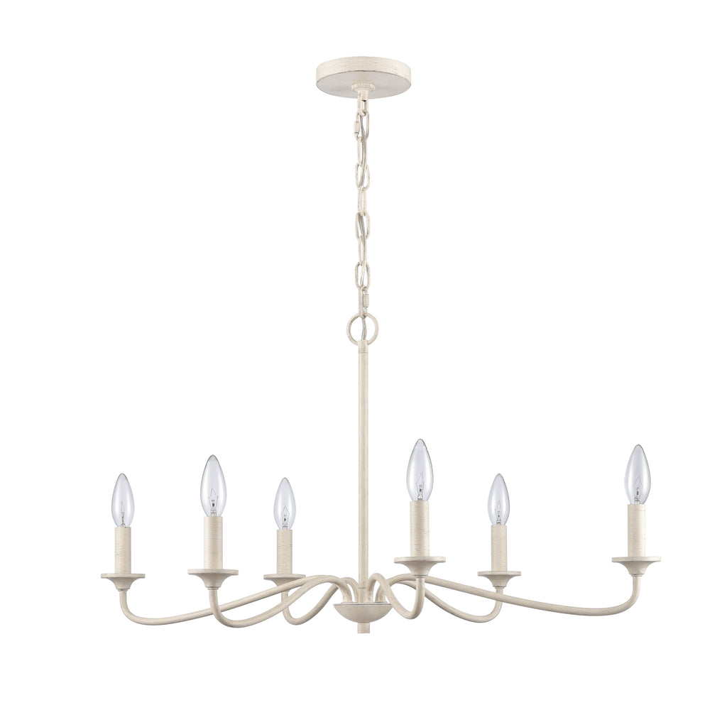 Quinn 30'' Wide 6-Light Chandelier - Antique White