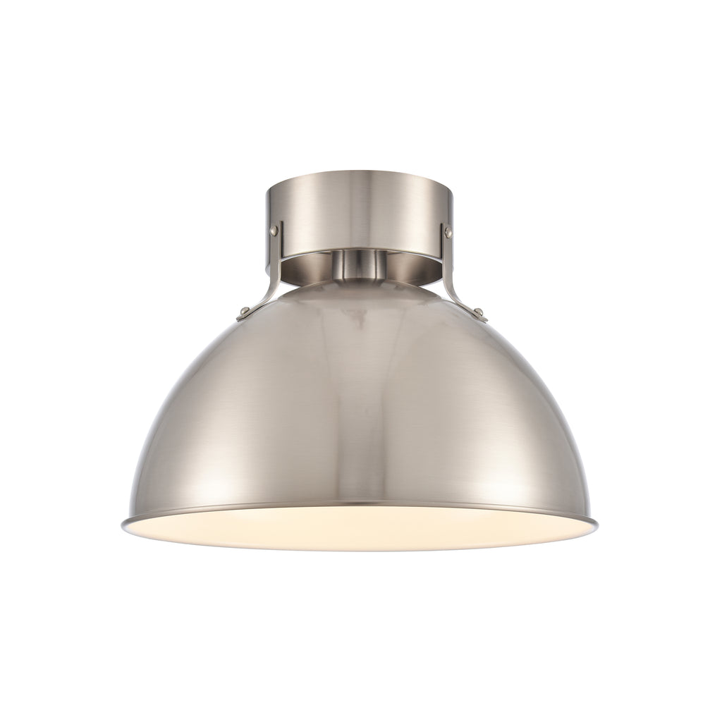 Zayne 12'' Wide 1-Light Semi Flush - Brushed Nickel