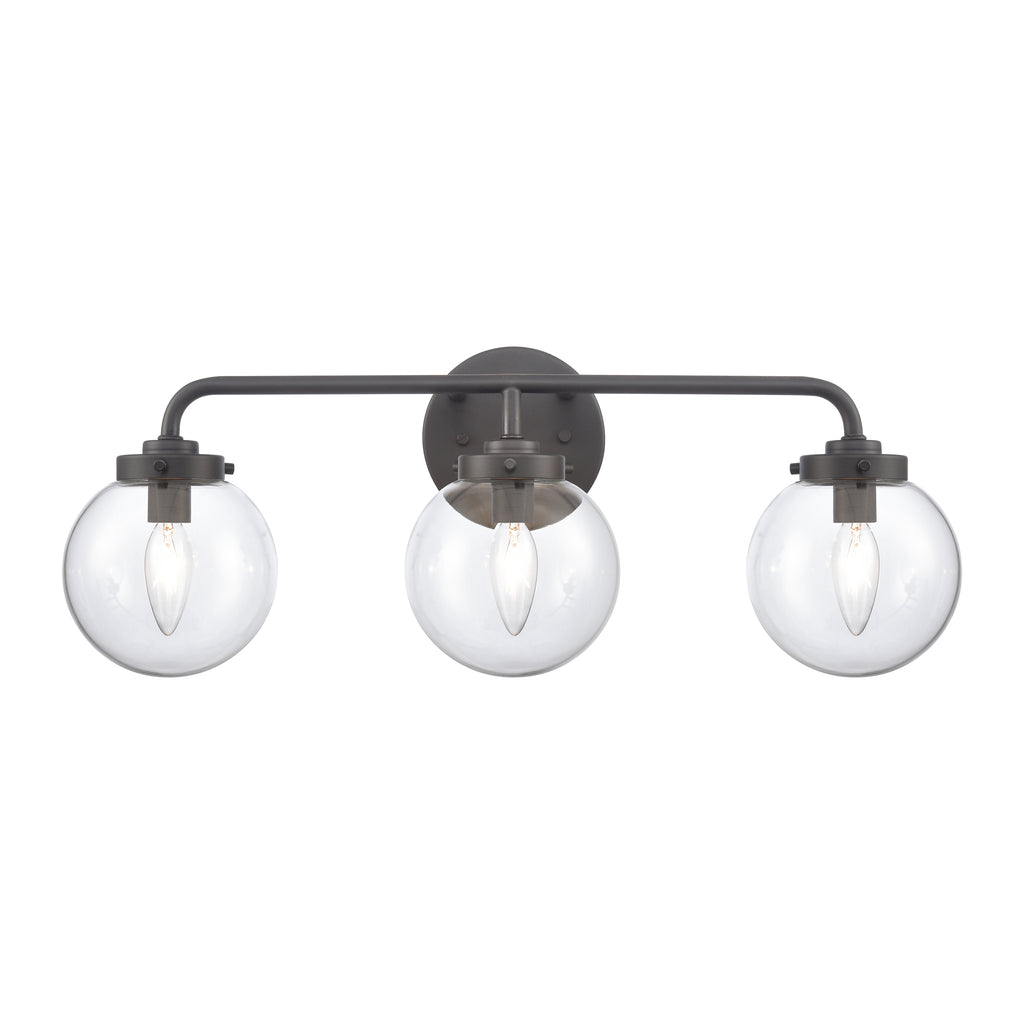 Fairbanks 22.75'' Wide 3-Light Vanity Light - Matte Black and Clear