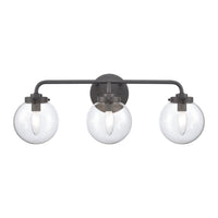 Fairbanks 22.75'' Wide 3-Light Vanity Light - Matte Black and Clear