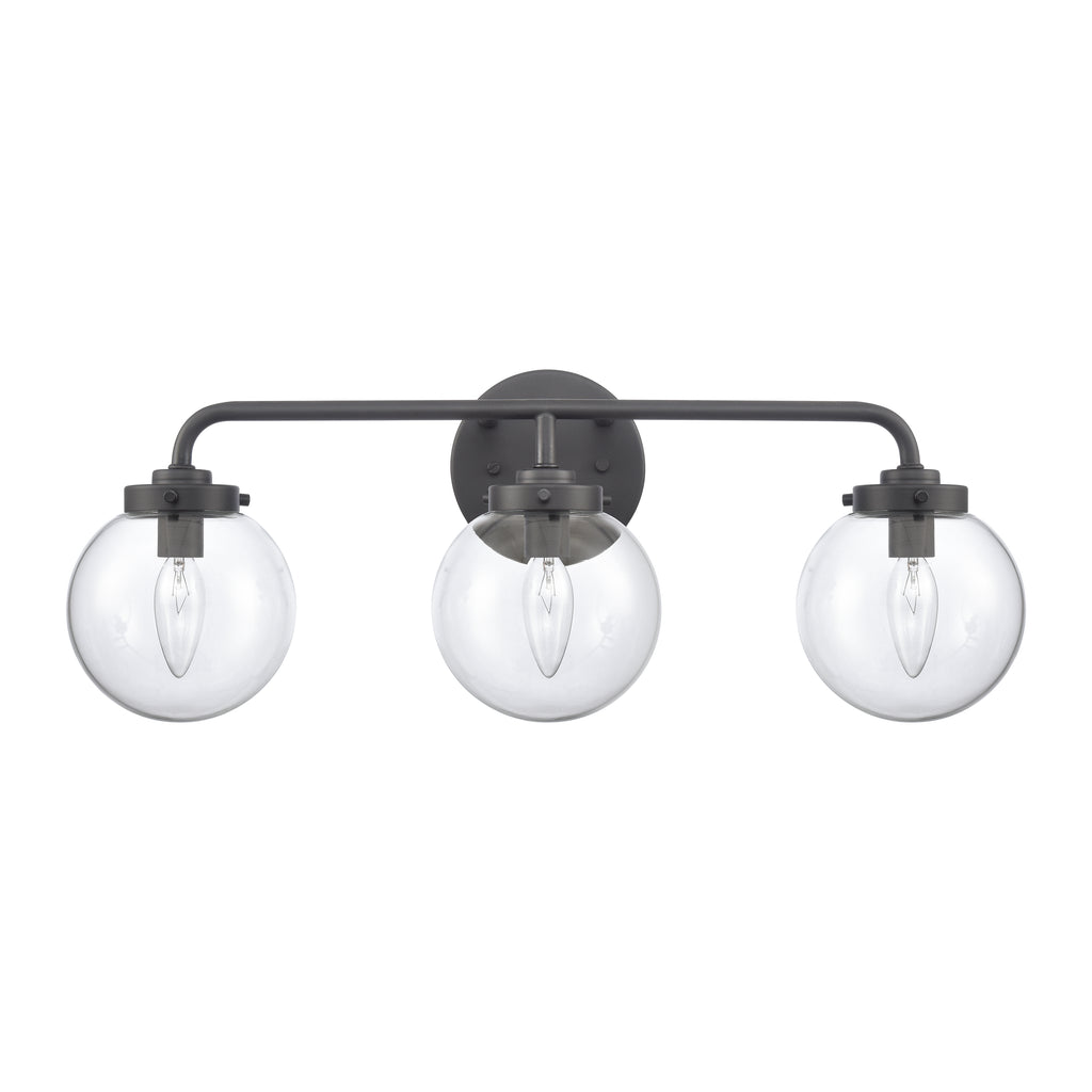 Fairbanks 22.75'' Wide 3-Light Vanity Light - Matte Black and Clear