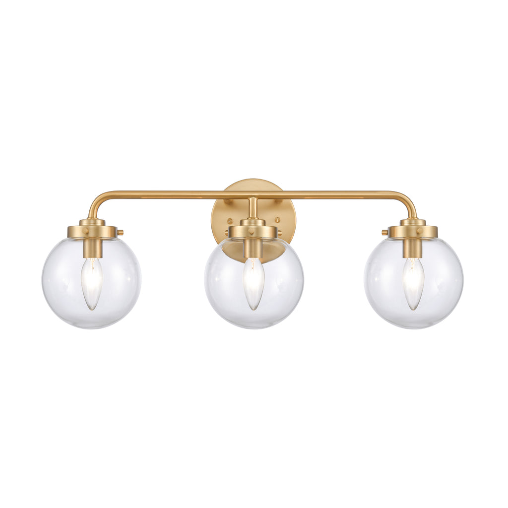 Fairbanks 22.75'' Wide 3-Light Vanity Light - Brushed Gold and Clear