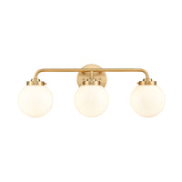 Fairbanks 22.75'' Wide 3-Light Vanity Light - Brushed Gold and Opal
