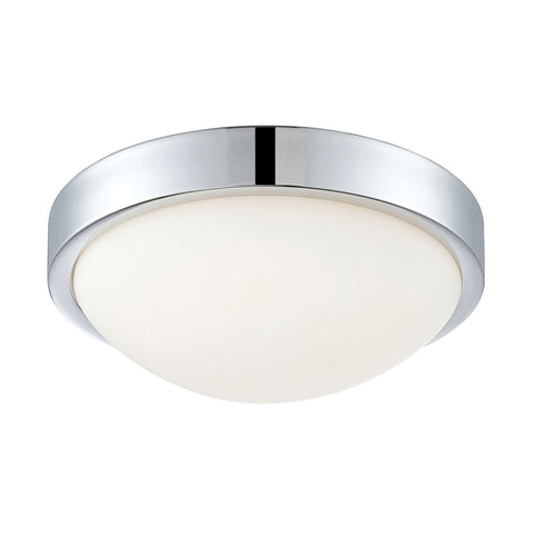 Sydney 1-Light Flush Mount in Chrome with White Opal Glass - Integrated LED