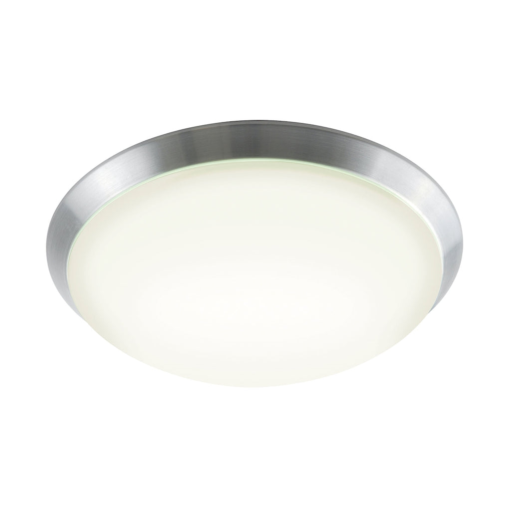 Luna 60-Light Flush Mount in Brushed Aluminum with Polycarbonate Diffuser - Integrated LED - Large