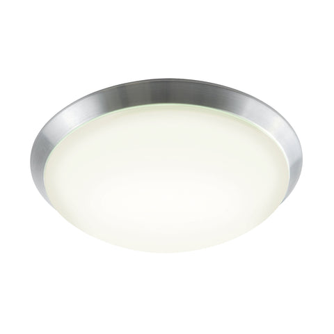 Luna 60-Light Flush Mount in Brushed Aluminum with Polycarbonate Diffuser - Integrated LED - Large