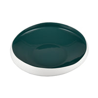 Greer Bowl - Low White and Turquoise Glazed