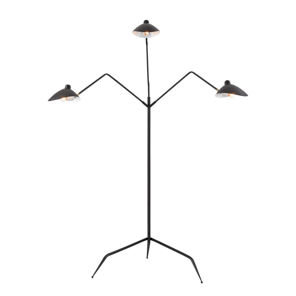 Risley 81.5'' High 3-Light Floor Lamp - Matte Black - Includes LED Bulb