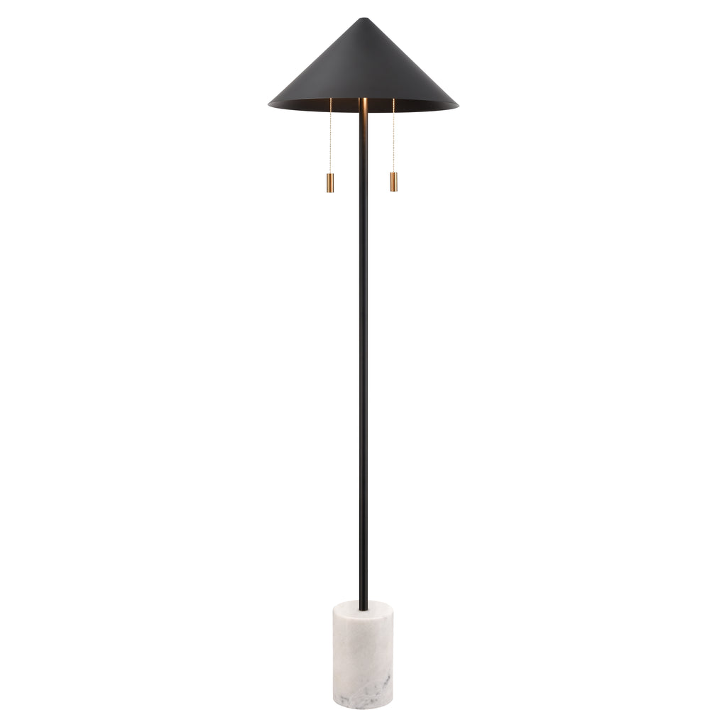 Jordana 58'' High 2-Light Floor Lamp - Matte Black - Includes LED Bulb