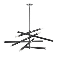 Crosspiece 39'' Wide 6-Light Chandelier - Black
