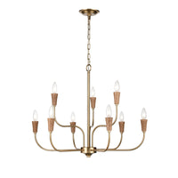 Inga 29'' Wide 9-Light Chandelier - Brass