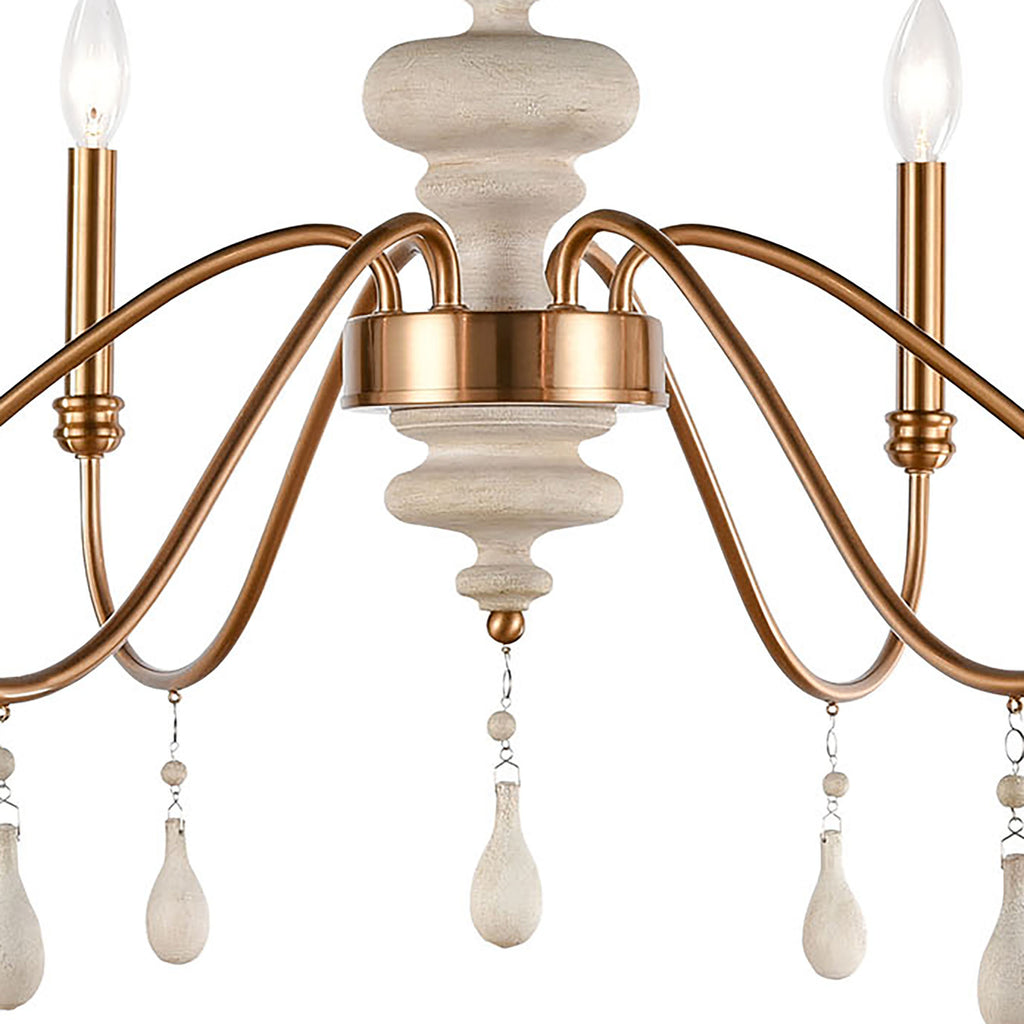 French Connection 38'' Wide 6-Light Chandelier - Satin Brass