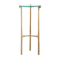 Bump Out Accent Table - Aged Brass