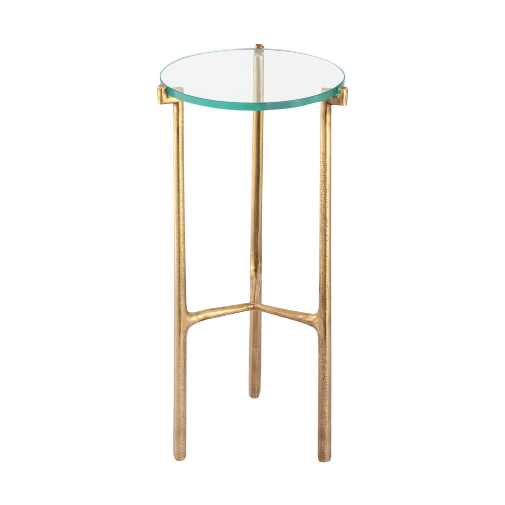 Bump Out Accent Table - Aged Brass