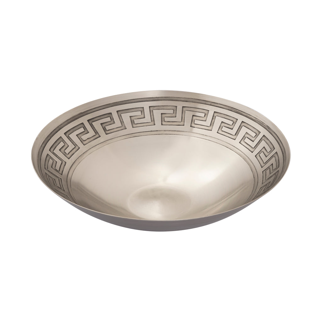 Greek Key Bowl - Set of 3 Nickel