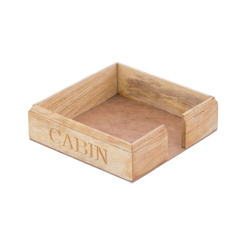 Cabin - Carved Paper Napkin Holder in Mango Wood
