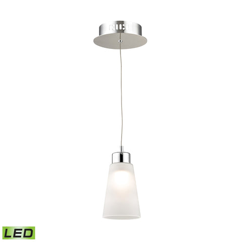 Coppa Single Led Pendant Complete with White Glass Shade and Holder