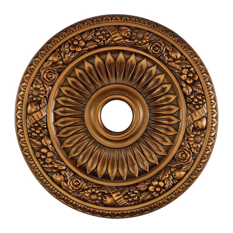 Floral Wreath Medallion 24 Inch in Antique Bronze Finish