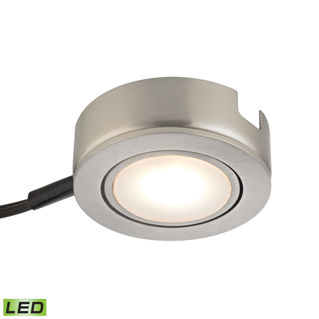 Tuxedo Swivel 1 Light LED Undercabinet Light In Satin Nickel With Power Cord And Plug