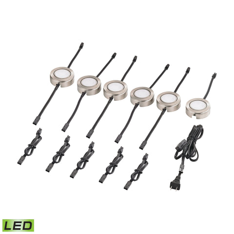 Tuxedo Swivel 6 Piece LED Undercabinet Light Set In Satin Nickel