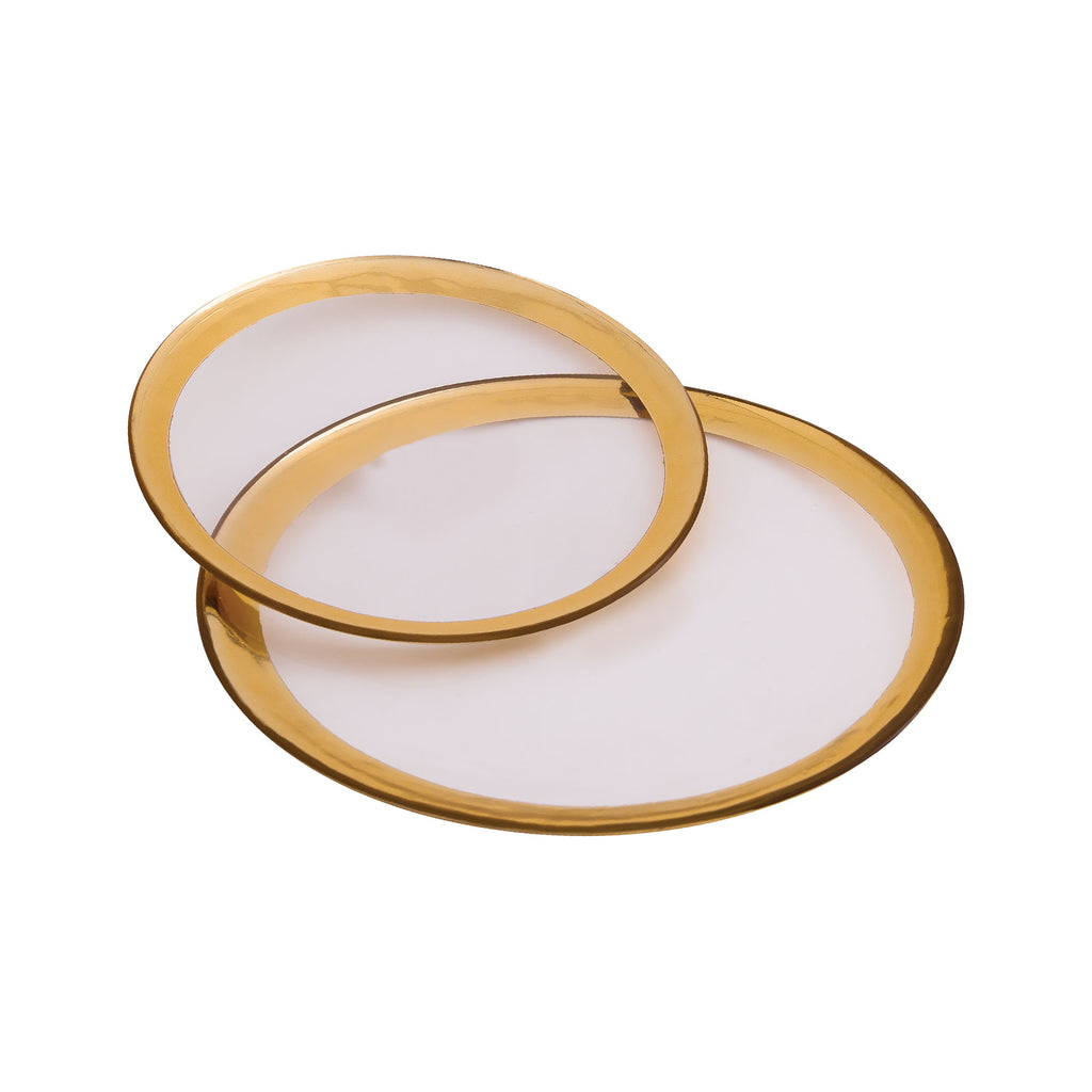 Gold Foil Clear Glass Plate without Snowflake