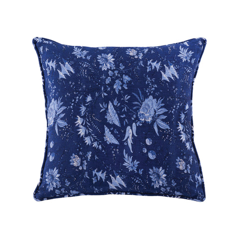 [???] 20X20 Hand-Printed Reversible Pillow in 100% Linen - COVER ONLY