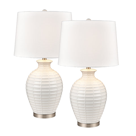 Junia 28'' High 1-Light Table Lamp - Set of 2 White