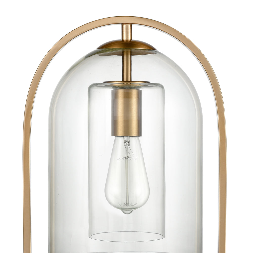 Bell Jar 20'' High 1-Light Desk Lamp - Aged Brass