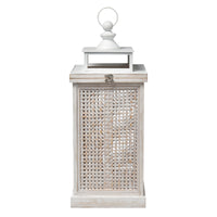 Paley Lantern - Set of 2 Weathered White