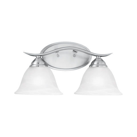 PRESTIGE wall lamp Brushed Nickel 2x100