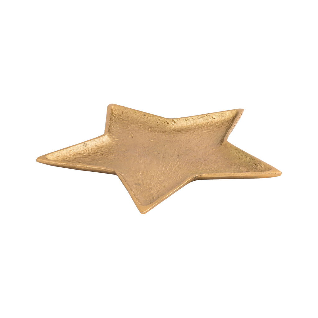 Aluminum Star Tray in Electroplated Brass - Large