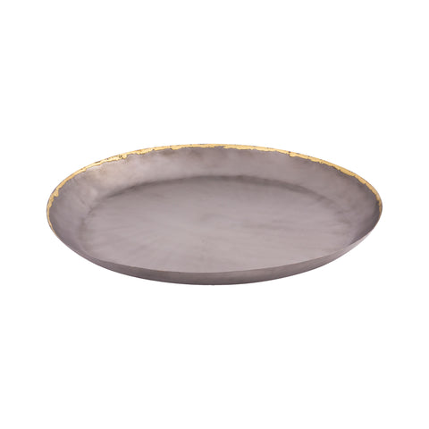Iron Charger Plate with Clear Powder-Coat and Brass on Rim