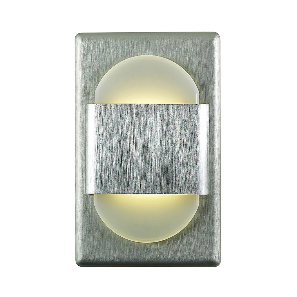 EZ Step LED C/W Driver in Brushed Aluminum with Double Round White Opal Acrylic Diffuser