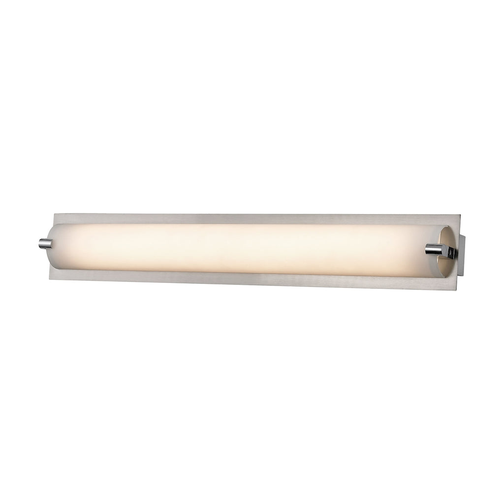 Piper 1-Light Vanity Sconce in Satin Nickel with Frosted Glass - Small