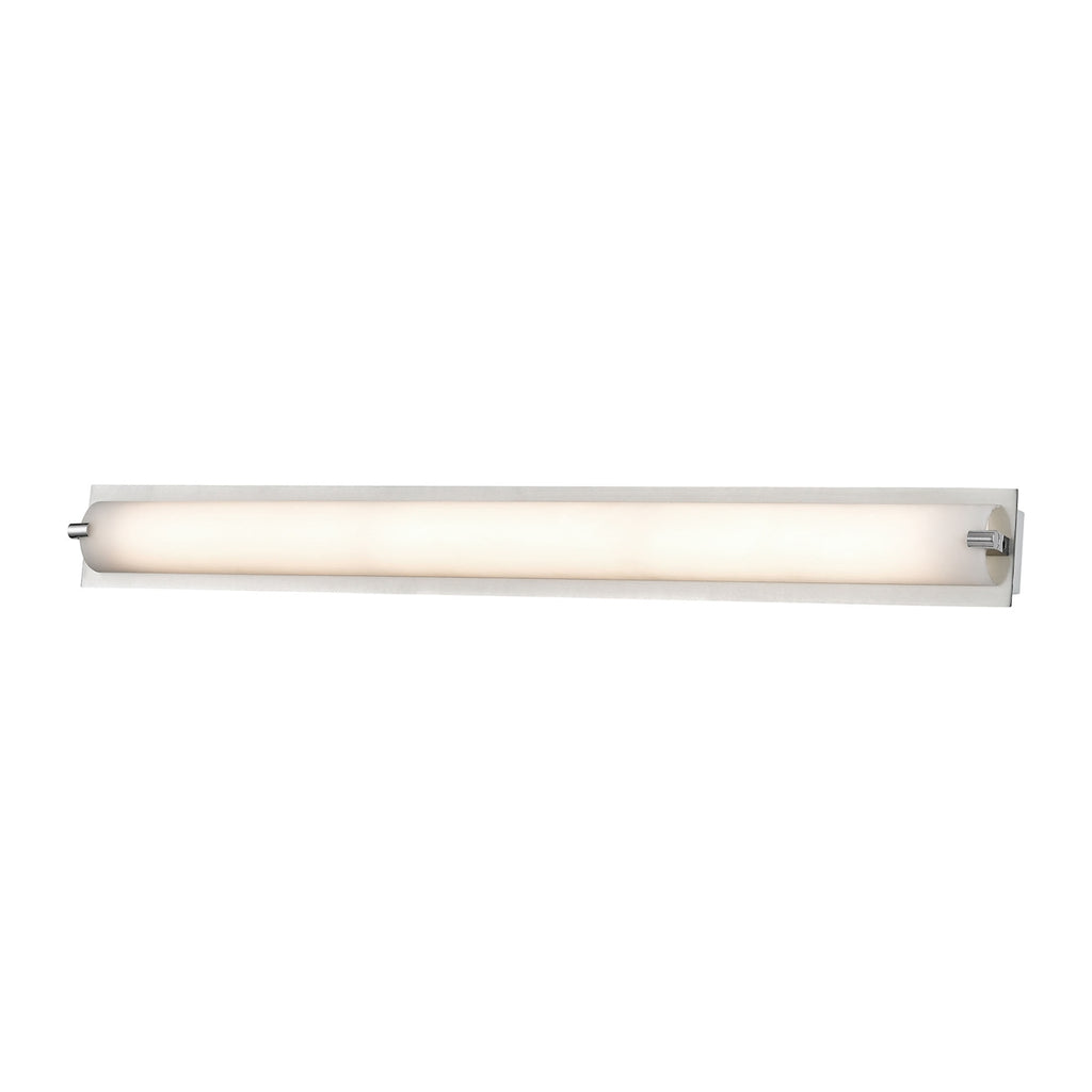 Piper 1-Light Vanity Sconce in Chrome with Frosted Glass - Medium